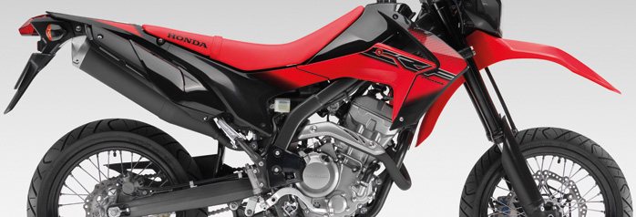 Honda CRF250M - Rot mit schwarzen Grafiken (Extreme Red)