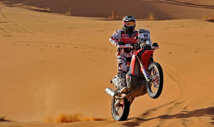 Auf der CRF450 Rally: Paulo Goncalvez in Aktion