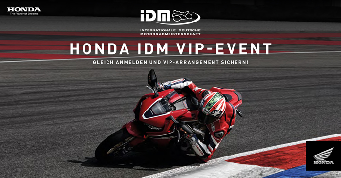 In 2 Wochen startet die IDM und das Honda IDM VIP-Event